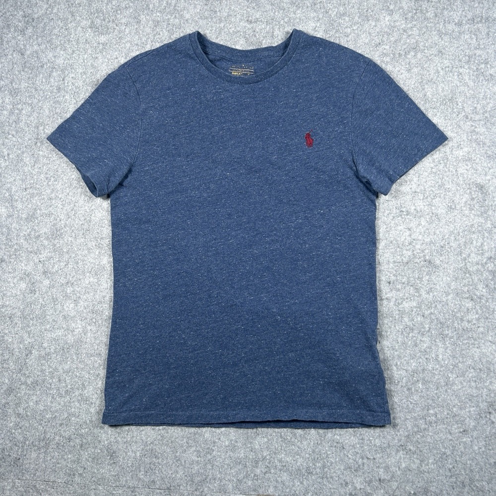 Polo Ralph Lauren T Shirt Men's Size Small Blue Short‎ Sleeve Red Pony Crewneck